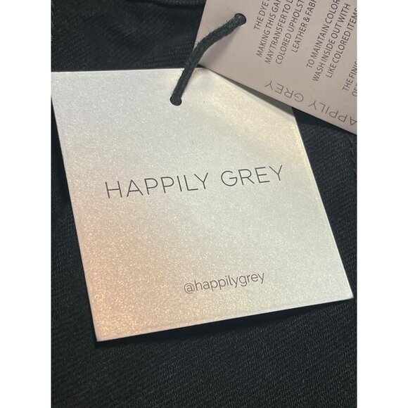 Black Happily Grey Womens Midi Denim Skirt Slit Front Size 7 Waist 27 - Picture 3 of 8